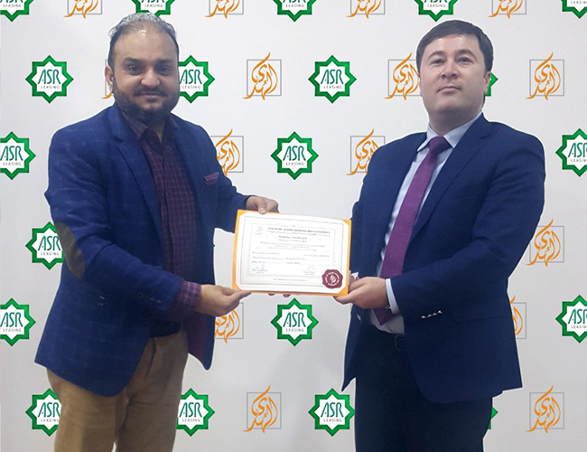 ASR Leasing Tajikistan has been certified by AlHuda CIBE