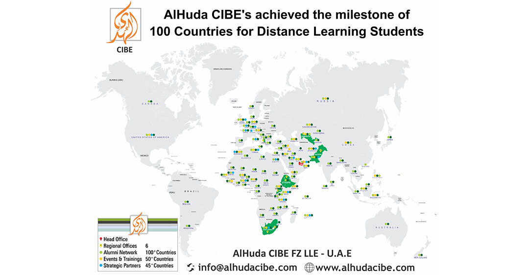 AlHuda CIBE's Distance Learning Network Expands Globally in more than 100 Countries 